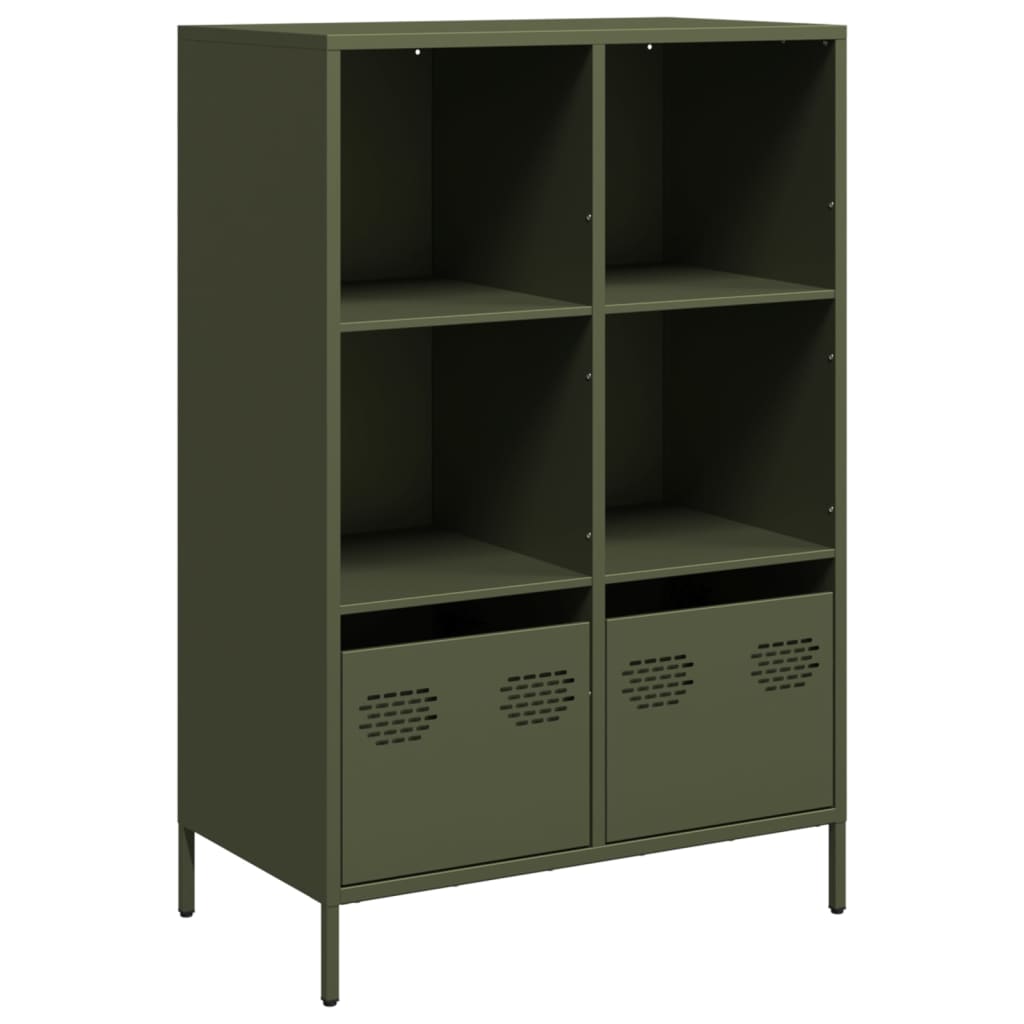 Credenza Verde Oliva 68x39x103,5 cm in Acciaio - homemem39