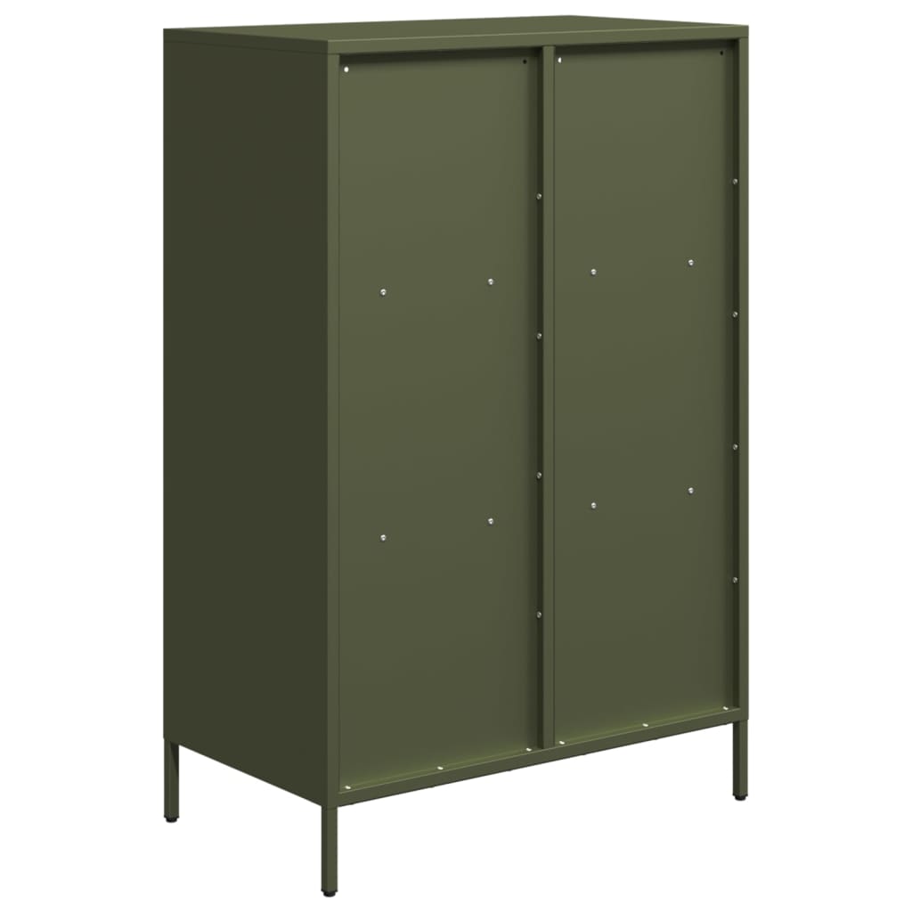 Credenza Verde Oliva 68x39x103,5 cm in Acciaio - homemem39