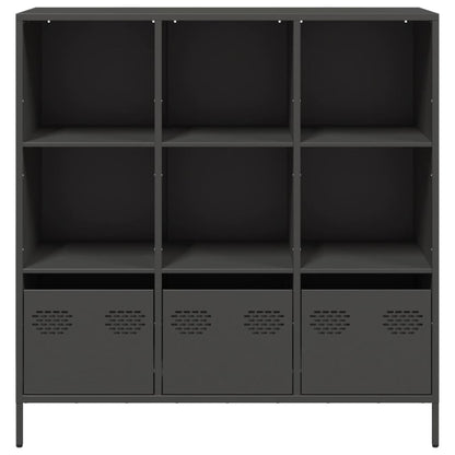 Credenza Nera 101,5x39x103,5 cm in Acciaio - homemem39