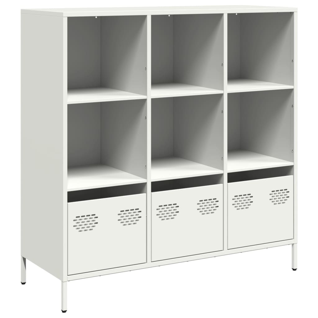 Credenza Bianca 101,5x39x103,5 cm in Acciaio - homemem39