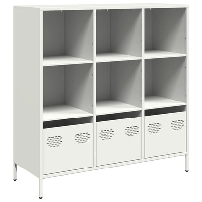 Credenza Bianca 101,5x39x103,5 cm in Acciaio - homemem39