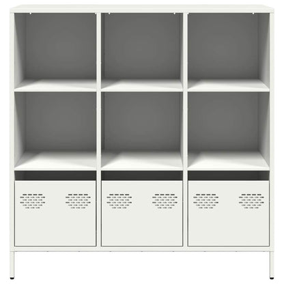 Credenza Bianca 101,5x39x103,5 cm in Acciaio - homemem39