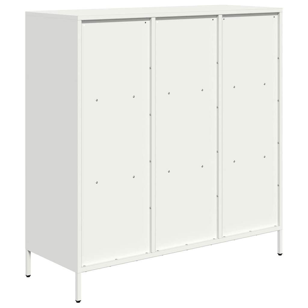 Credenza Bianca 101,5x39x103,5 cm in Acciaio - homemem39