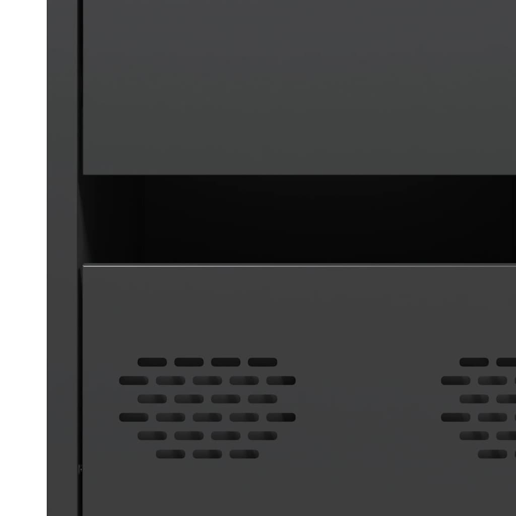 Credenza Nera 35x39x73,5 cm in Acciaio Laminato a Freddo - homemem39