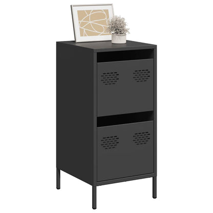 Credenza Nera 35x39x73,5 cm in Acciaio Laminato a Freddo - homemem39