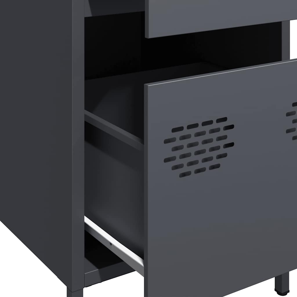 Credenza Antracite 35x39x73,5 cm in Acciaio Laminato a Freddo - homemem39