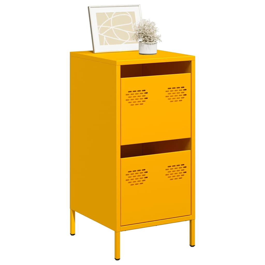 Credenza Giallo Senape 35x39x73,5 cm Acciaio Laminato a Freddo - homemem39