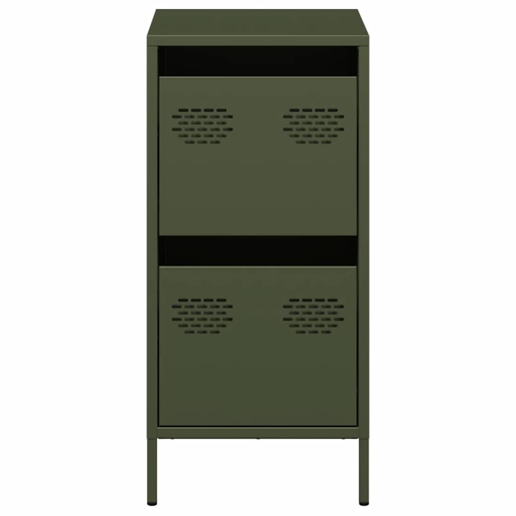 Credenza Verde Oliva 35x39x73,5 cm in Acciaio Laminato a Freddo - homemem39