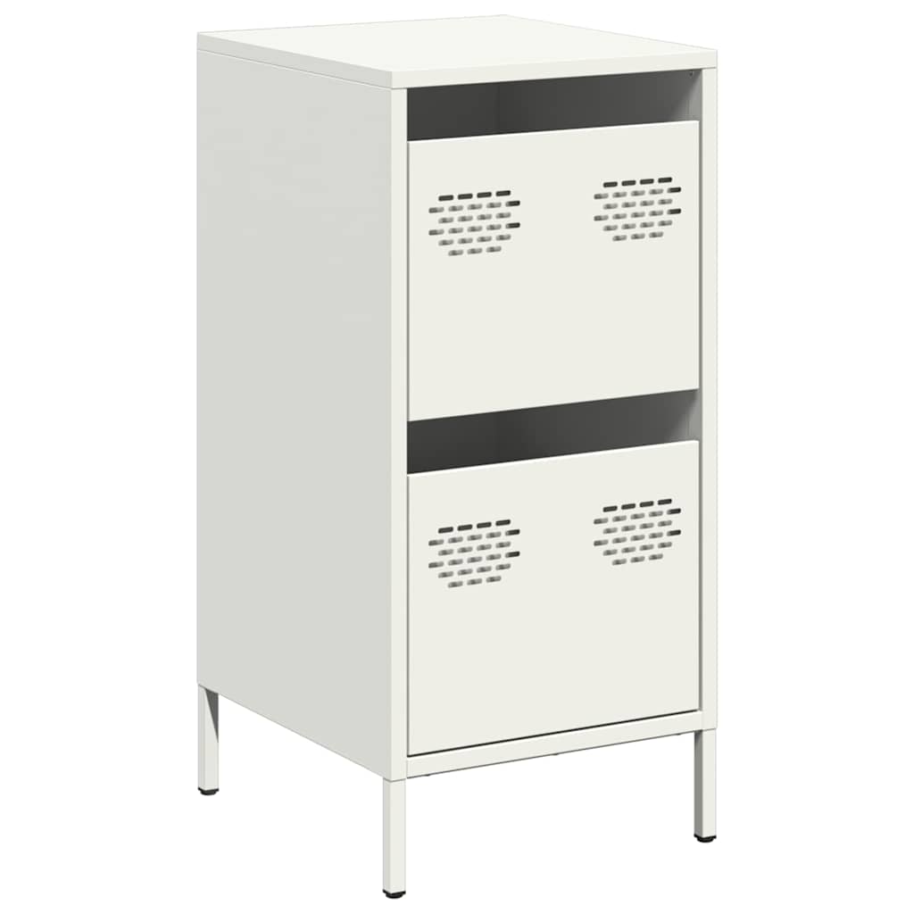 Credenza Bianca 35x39x73,5 cm in Acciaio Laminato a Freddo - homemem39