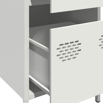 Credenza Bianca 35x39x73,5 cm in Acciaio Laminato a Freddo - homemem39