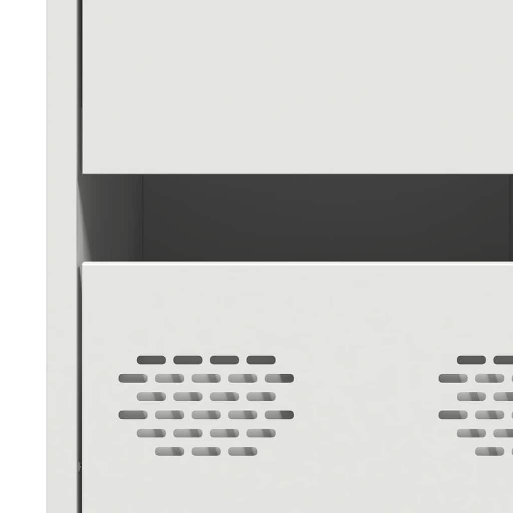 Credenza Bianca 35x39x73,5 cm in Acciaio Laminato a Freddo - homemem39