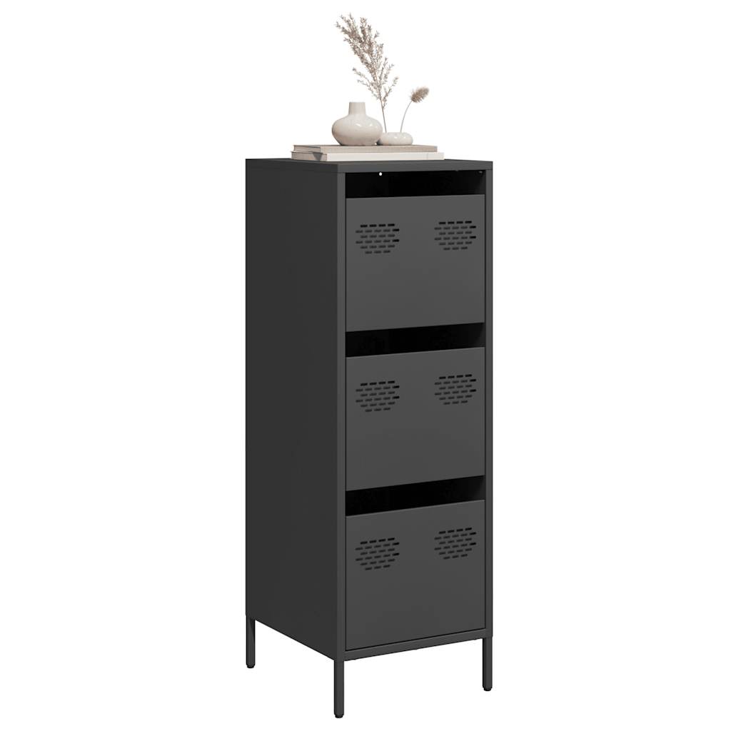 Credenza Nera 39x35x103,5 cm in Acciaio - homemem39