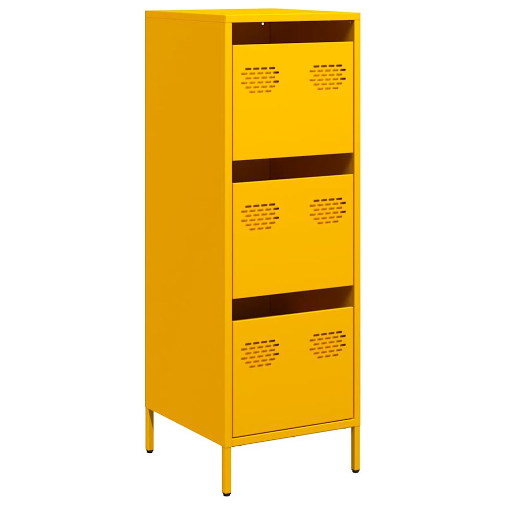 Credenza Giallo Senape 39x35x103,5 cm in Acciaio - homemem39