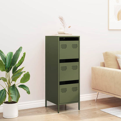 Credenza Verde Oliva 39x35x103,5 cm in Acciaio - homemem39