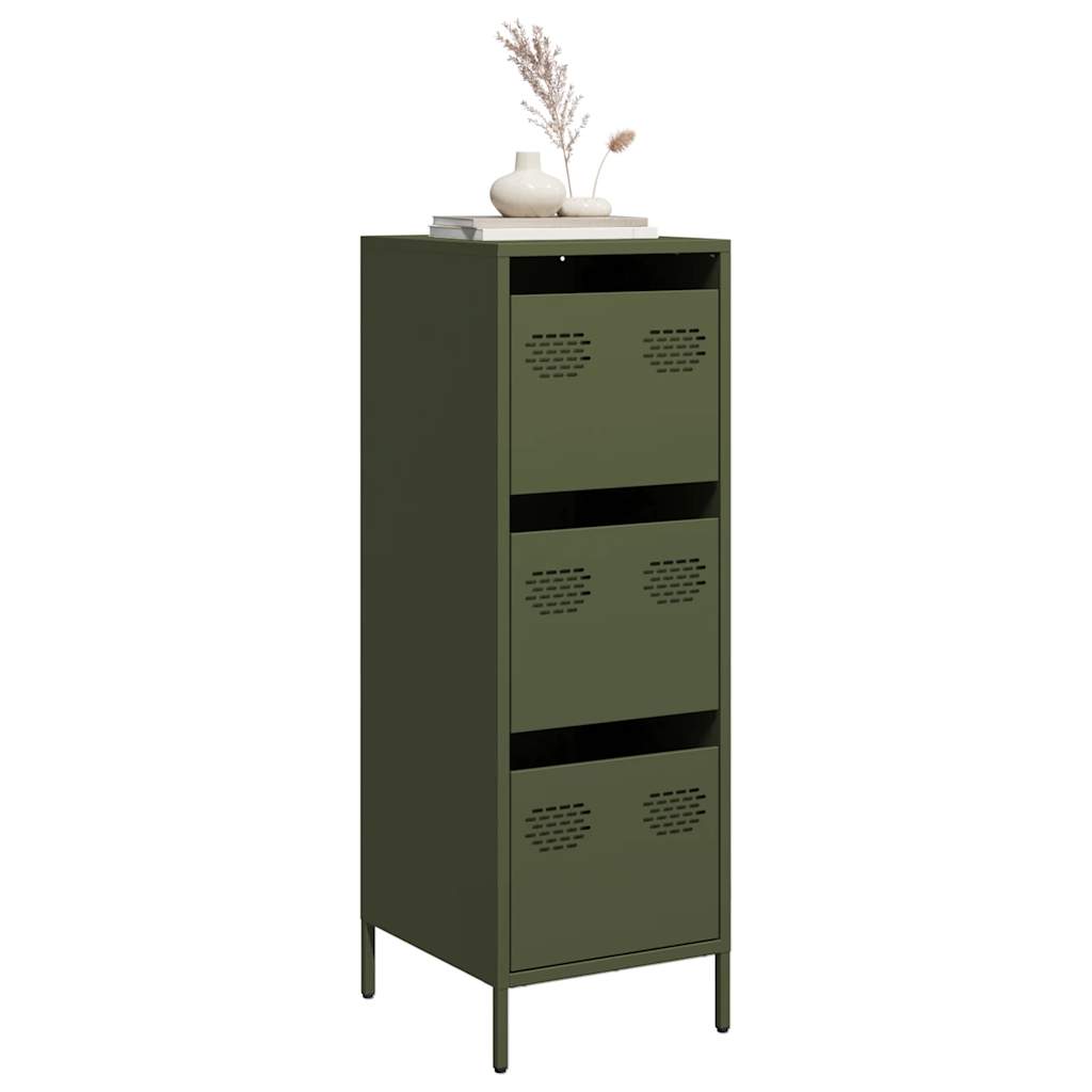 Credenza Verde Oliva 39x35x103,5 cm in Acciaio - homemem39
