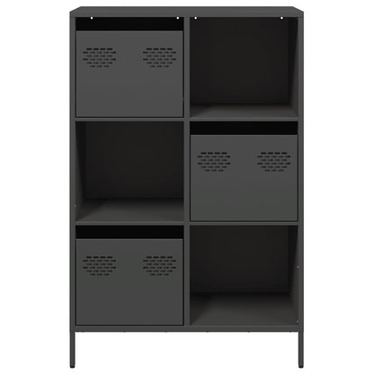 Credenza Nera 68x39x103,5 cm in Acciaio - homemem39