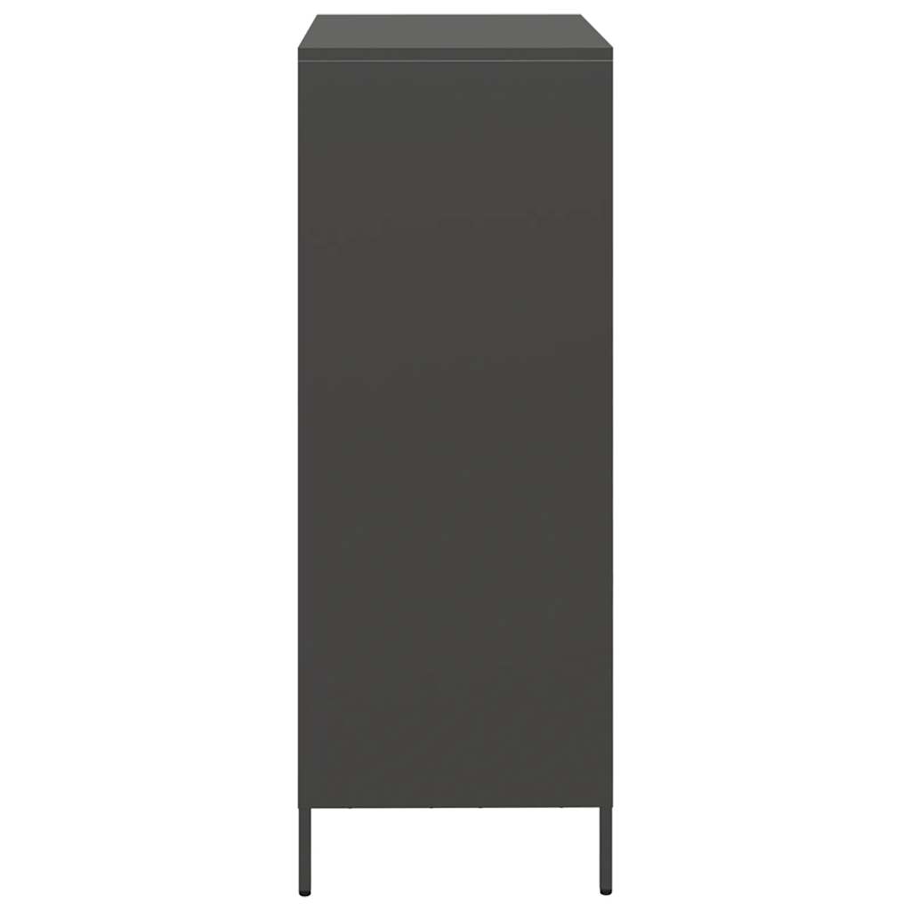 Credenza Nera 68x39x103,5 cm in Acciaio - homemem39
