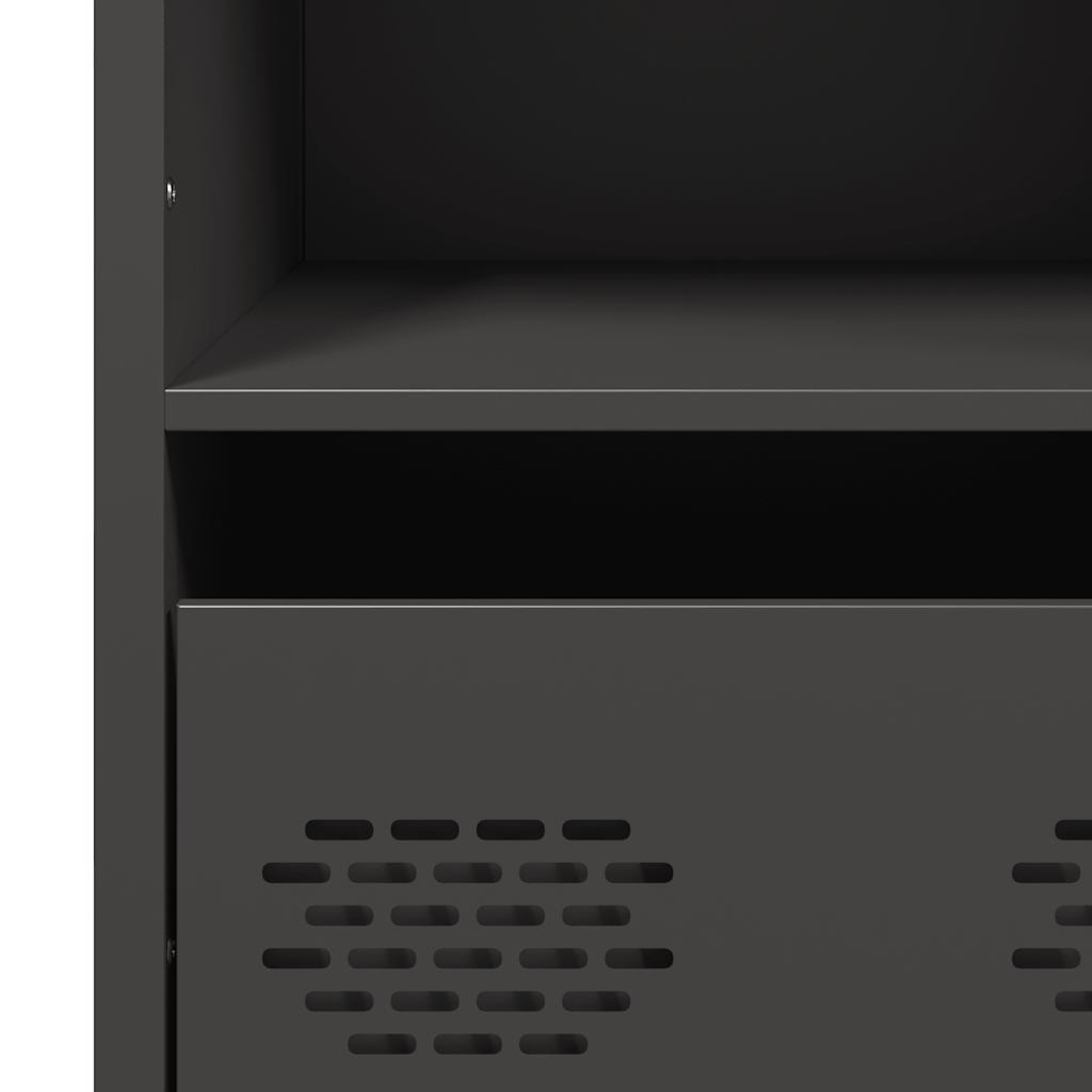 Credenza Nera 68x39x103,5 cm in Acciaio - homemem39