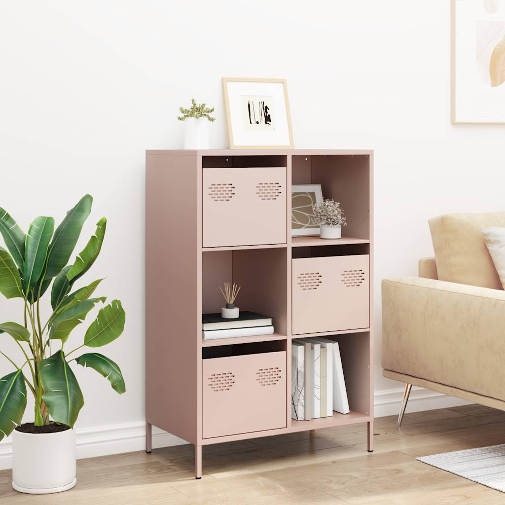 Credenza Rosa 68x39x103,5 cm in Acciaio - homemem39