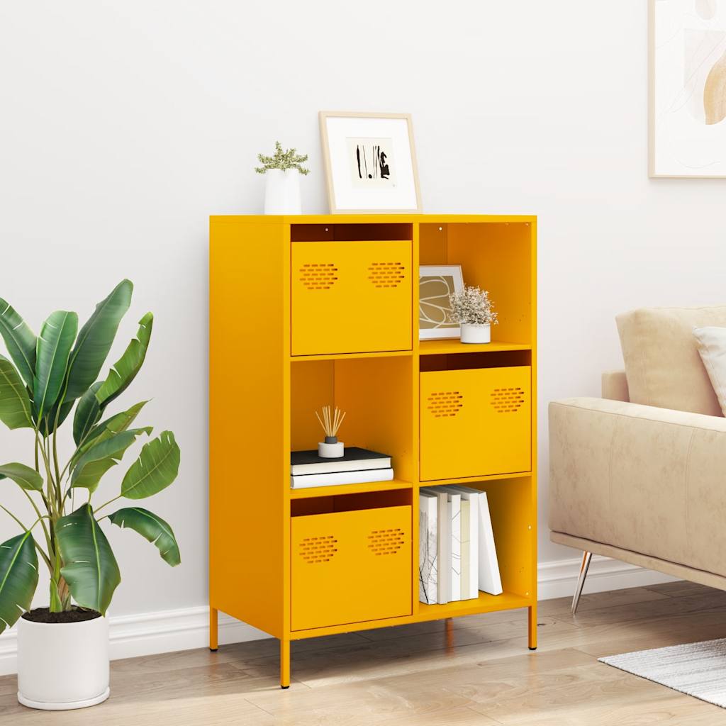 Credenza Giallo Senape 68x39x103,5 cm in Acciaio - homemem39