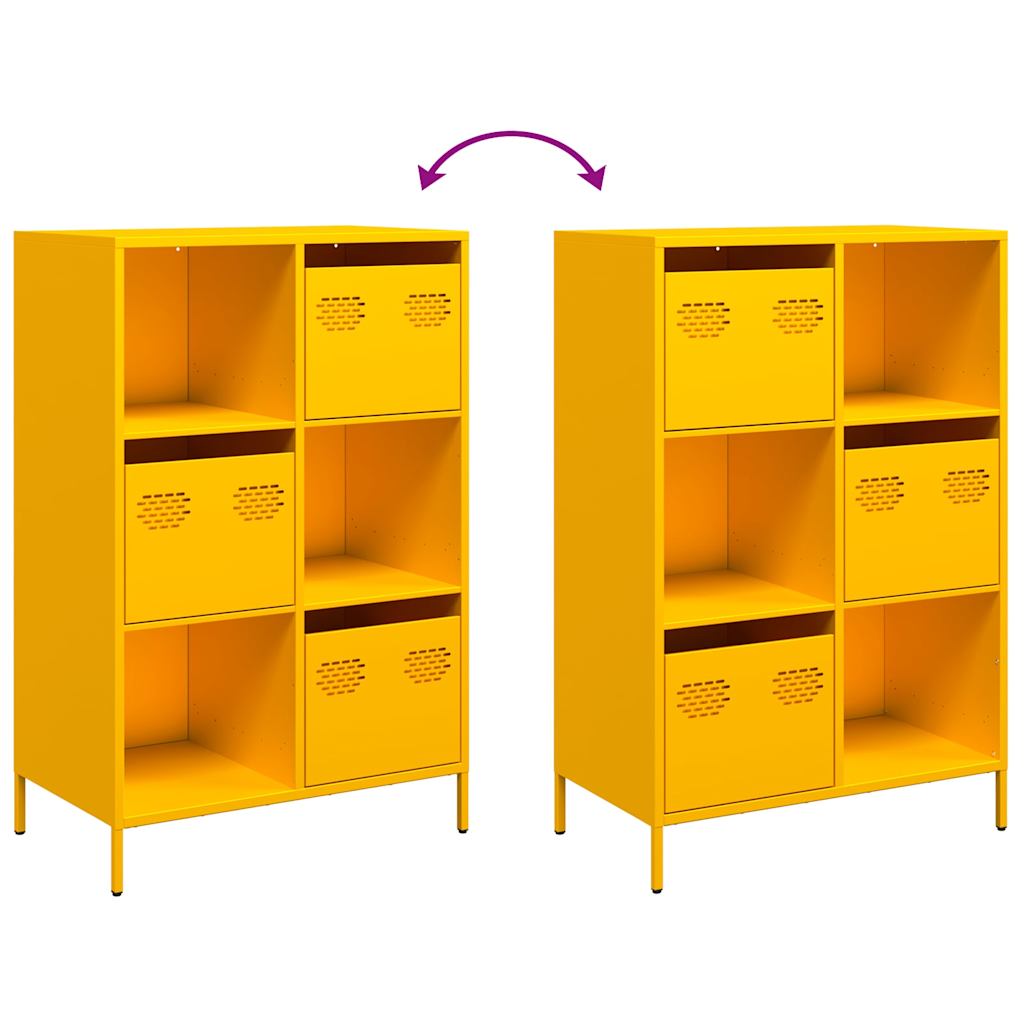 Credenza Giallo Senape 68x39x103,5 cm in Acciaio - homemem39