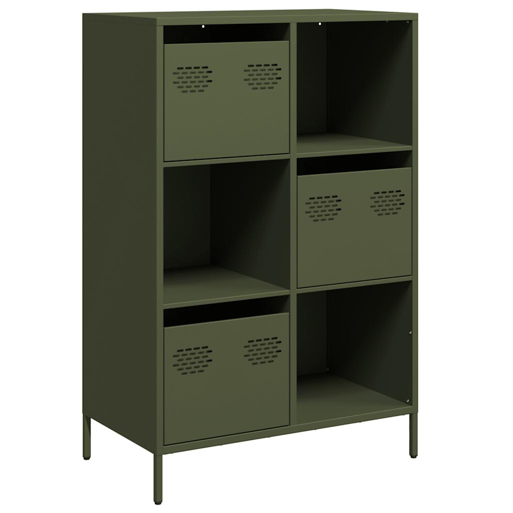 Credenza Verde Oliva 68x39x103,5 cm in Acciaio - homemem39