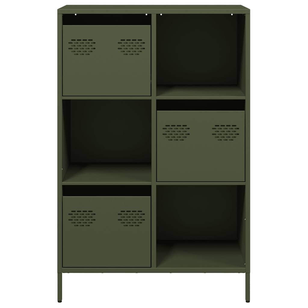 Credenza Verde Oliva 68x39x103,5 cm in Acciaio - homemem39