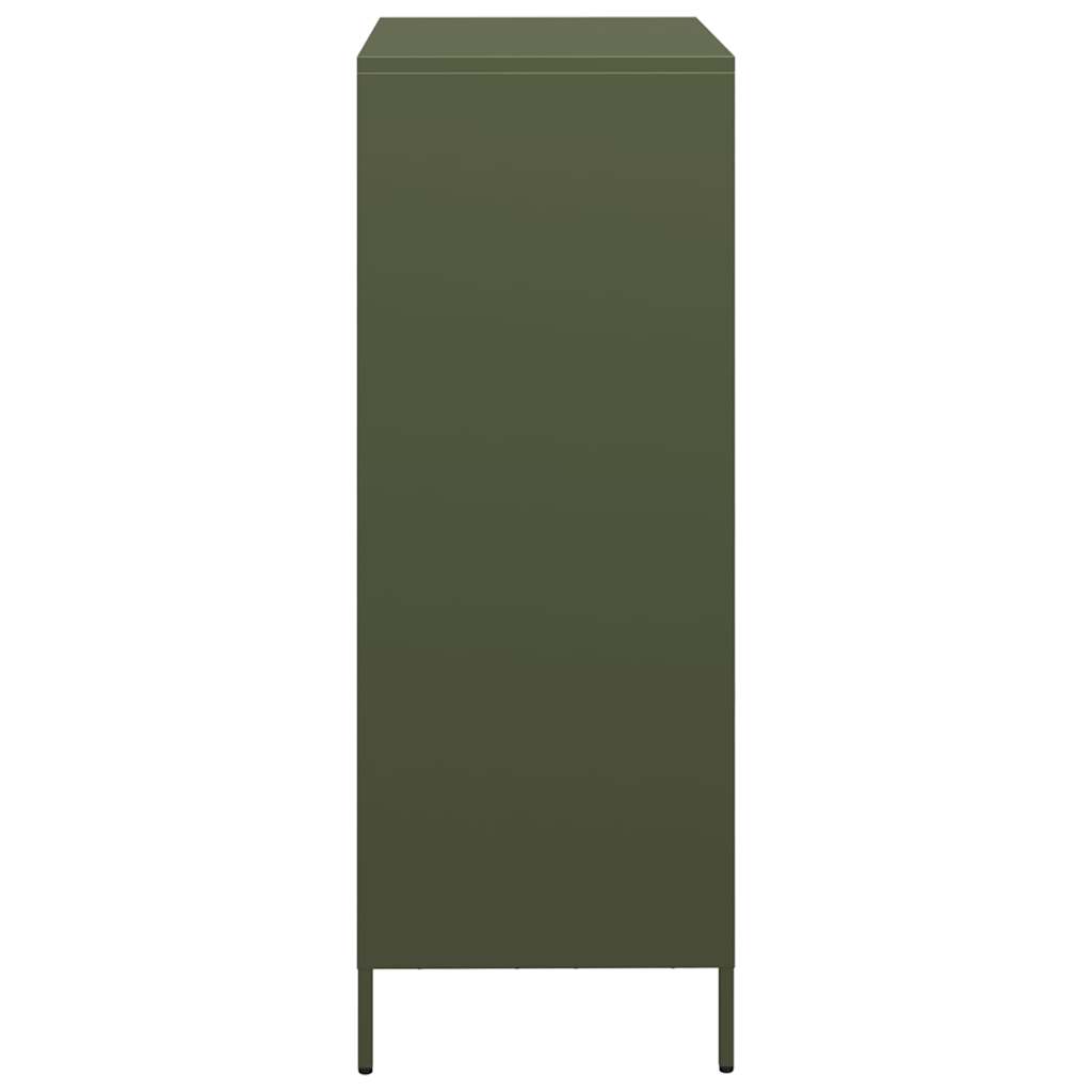 Credenza Verde Oliva 68x39x103,5 cm in Acciaio - homemem39