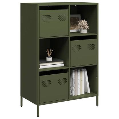 Credenza Verde Oliva 68x39x103,5 cm in Acciaio - homemem39