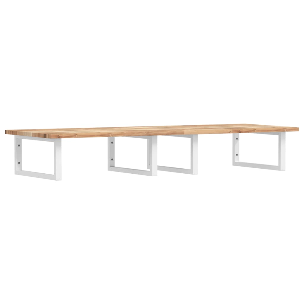 Ripiano a Parete per Lavabo in Acciaio e Massello di Acacia | homemem39