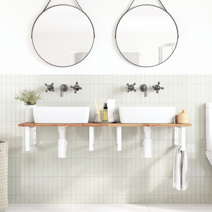 Ripiano a Parete per Lavabo in Acciaio e Massello di Acacia | homemem39