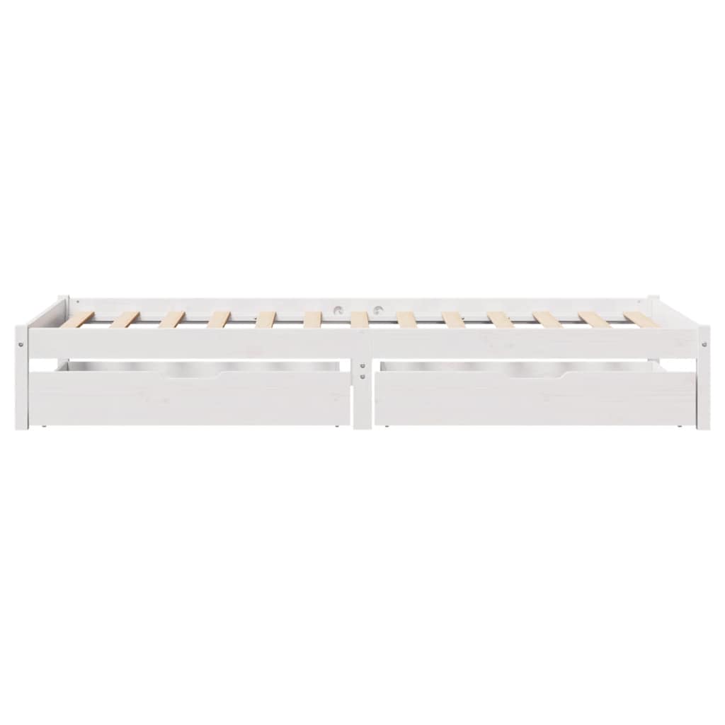 Letto senza Materasso Bianco 90x190 cm in Legno Massello Pino