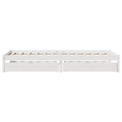 Letto senza Materasso Bianco 90x190 cm in Legno Massello Pino
