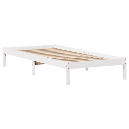 Letto senza Materasso Bianco 90x190 cm in Legno Massello Pino | homemem39