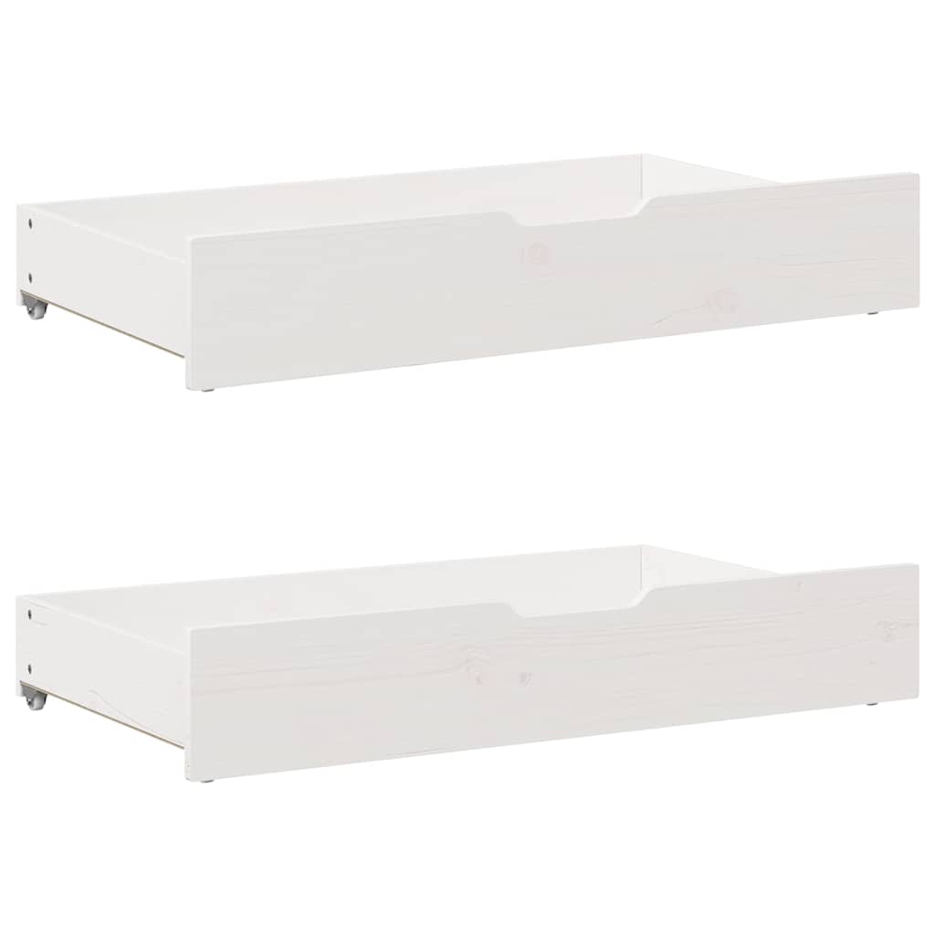 Letto senza Materasso Bianco 90x190 cm in Legno Massello Pino