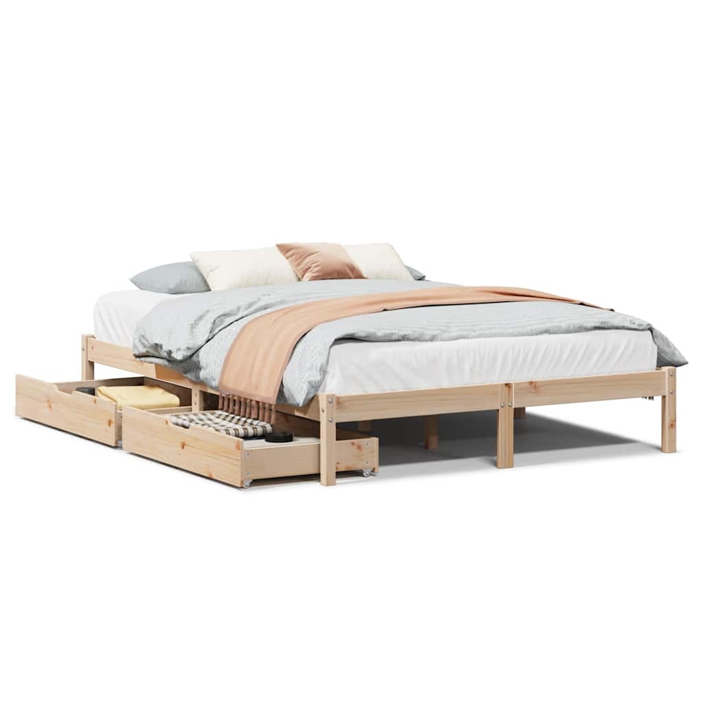 Letto senza Materasso 120x190 cm in Legno Massello di Pino