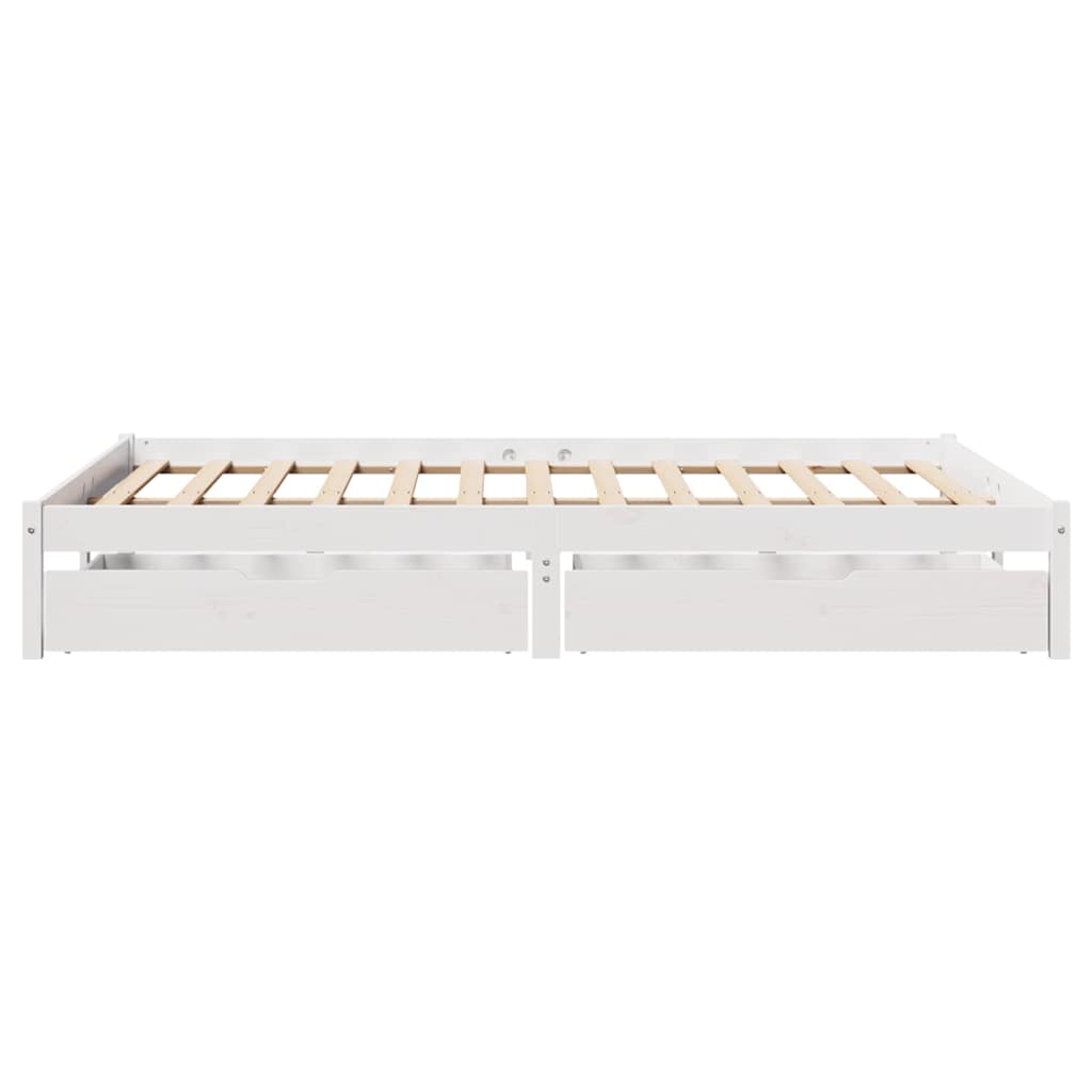 Letto senza Materasso Bianco 135x190 cm Legno Massello di Pino | homemem39