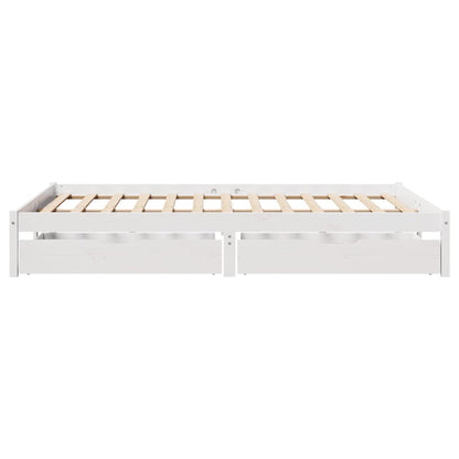 Letto senza Materasso Bianco 135x190 cm Legno Massello di Pino | homemem39