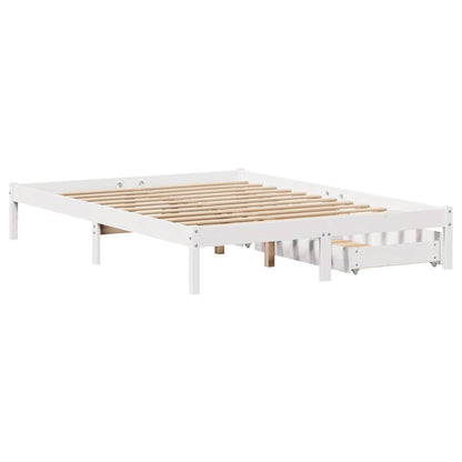 Letto senza Materasso Bianco 135x190 cm Legno Massello di Pino | homemem39