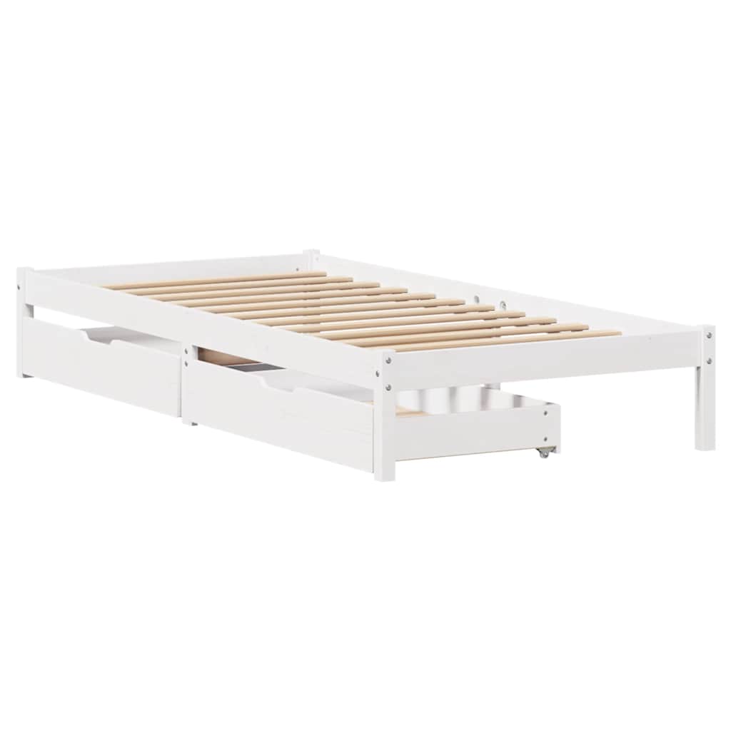 Letto senza Materasso Bianco 90x200 cm Legno Massello di Pino - homemem39