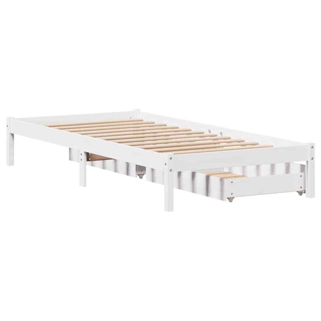 Letto senza Materasso Bianco 90x200 cm Legno Massello di Pino - homemem39