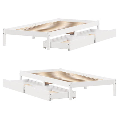 Letto senza Materasso Bianco 90x200 cm Legno Massello di Pino - homemem39