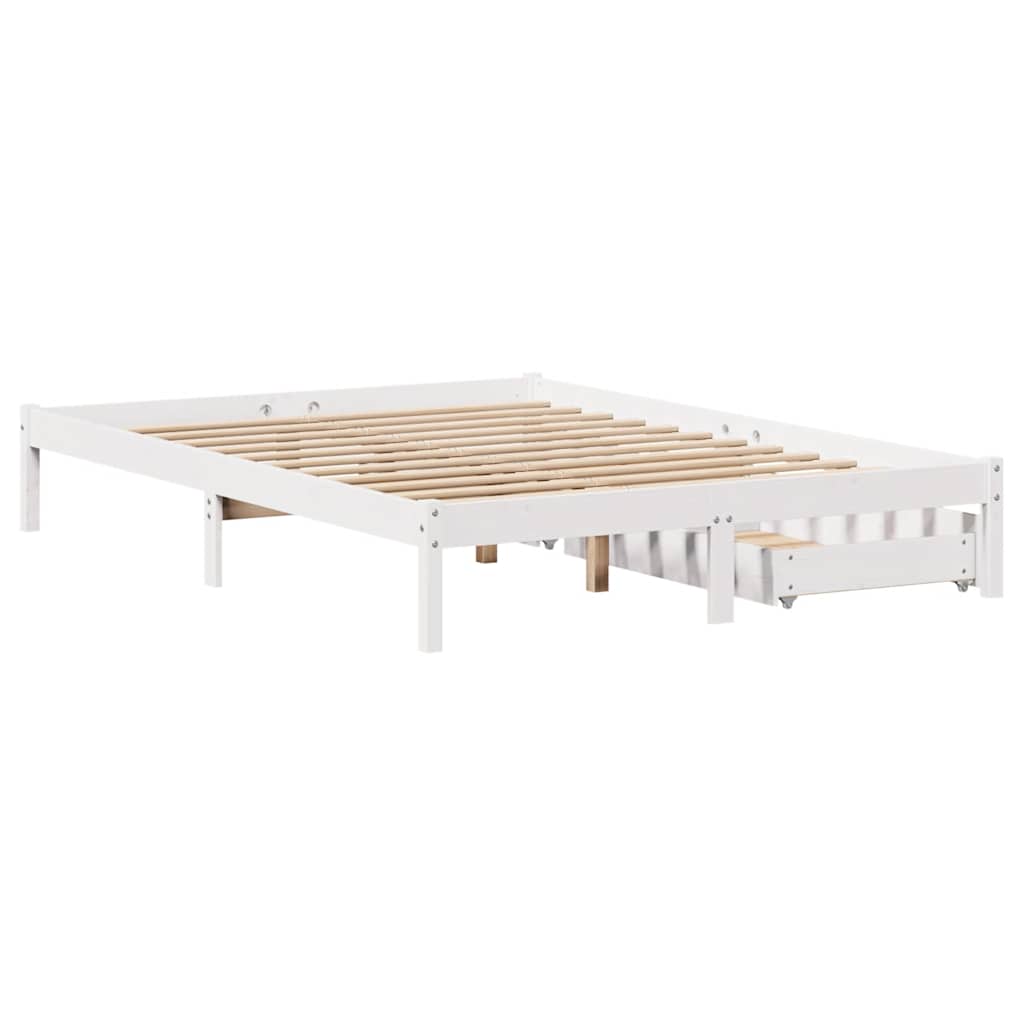 Letto senza Materasso Bianco 120x200 cm Legno Massello di Pino | homemem39