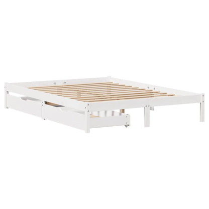 Letto senza Materasso Bianco 140x200 cm Legno Massello di Pino