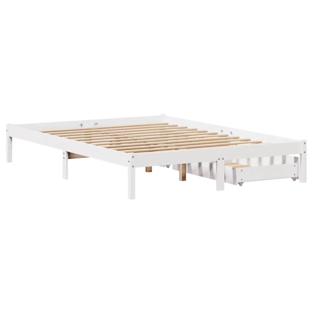 Letto senza Materasso Bianco 140x200 cm Legno Massello di Pino