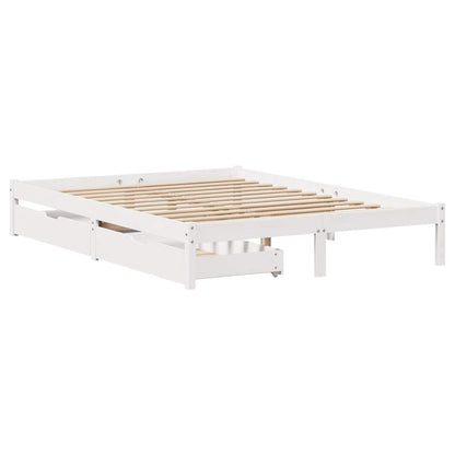 Letto senza Materasso Bianco 150x200 cm Legno Massello di Pino - homemem39