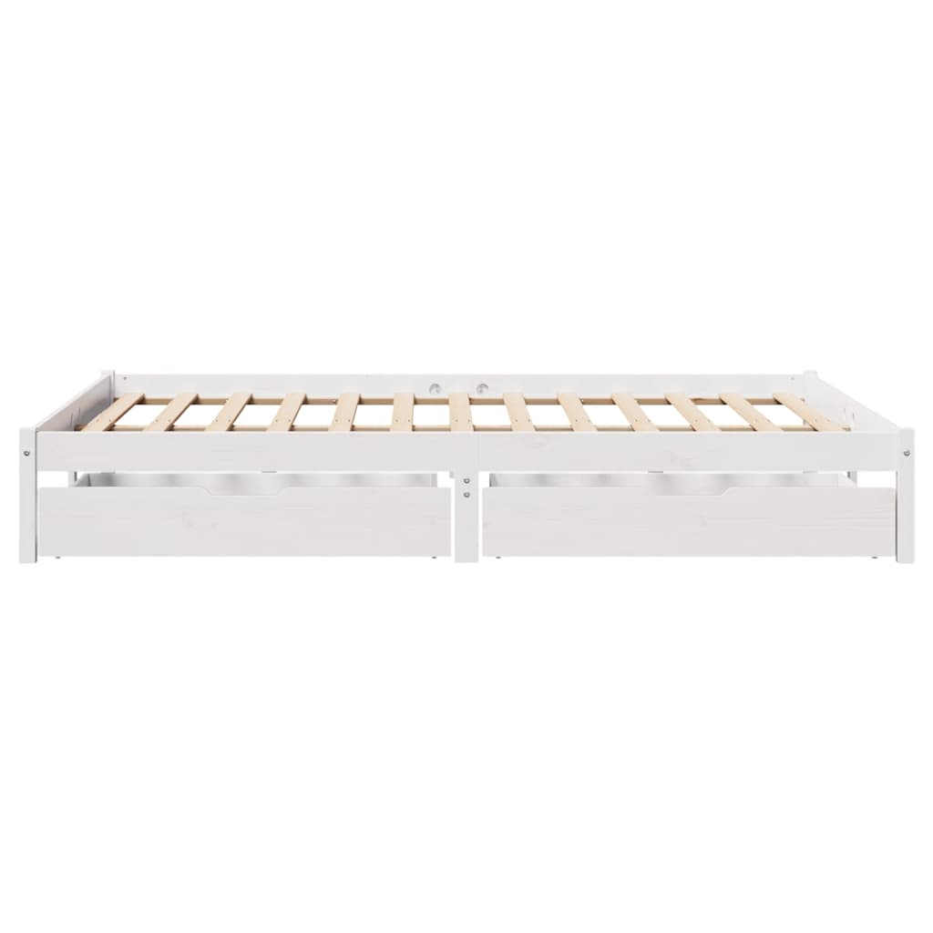 Letto senza Materasso Bianco 160x200 cm Legno Massello di Pino | homemem39
