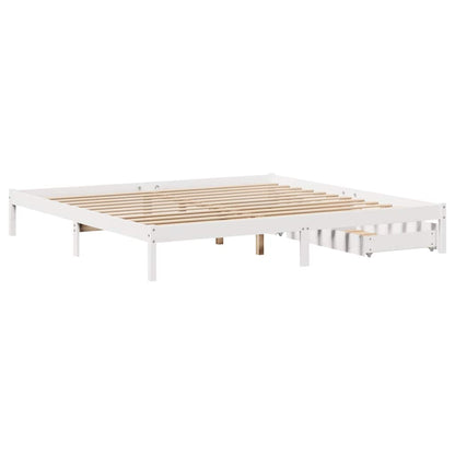 Letto senza Materasso Bianco 180x200 cm Legno Massello di Pino - homemem39
