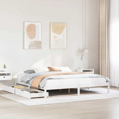 Letto senza Materasso Bianco 180x200 cm Legno Massello di Pino - homemem39