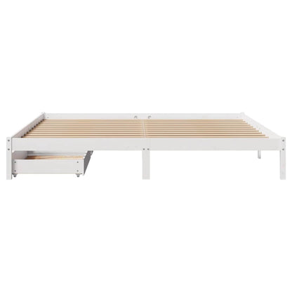 Giroletto senza Materasso Bianco 200x200 cm Legno Massello Pino | homemem39